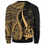 Vanuatu Custom Personalised Sweatshirt - Gold Polynesian Tentacle Tribal Pattern - Polynesian Pride