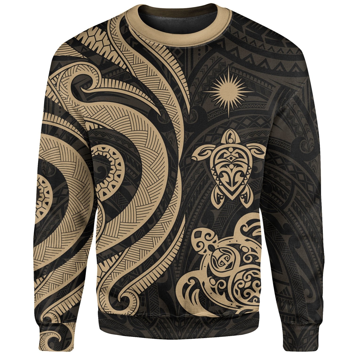 Marshall Islands Sweater - Gold Tentacle Turtle Unisex Gold - Polynesian Pride