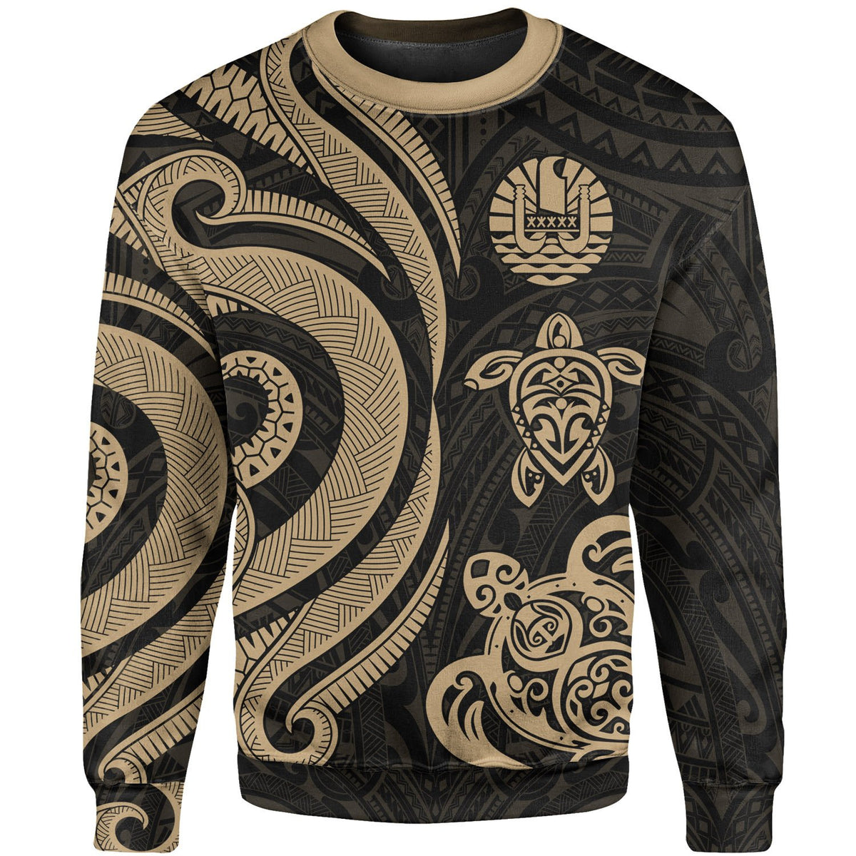 Tahiti Sweater - Gold Tentacle Turtle Unisex Gold - Polynesian Pride