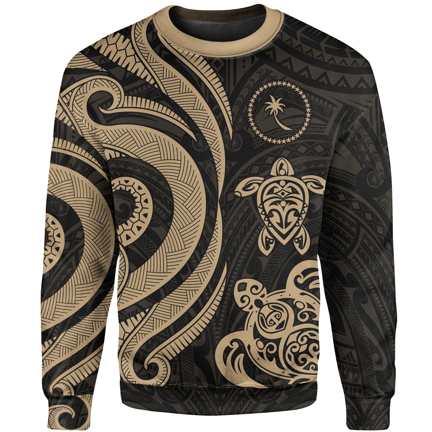 Chuuk Sweater - Gold Tentacle Turtle Unisex Gold - Polynesian Pride