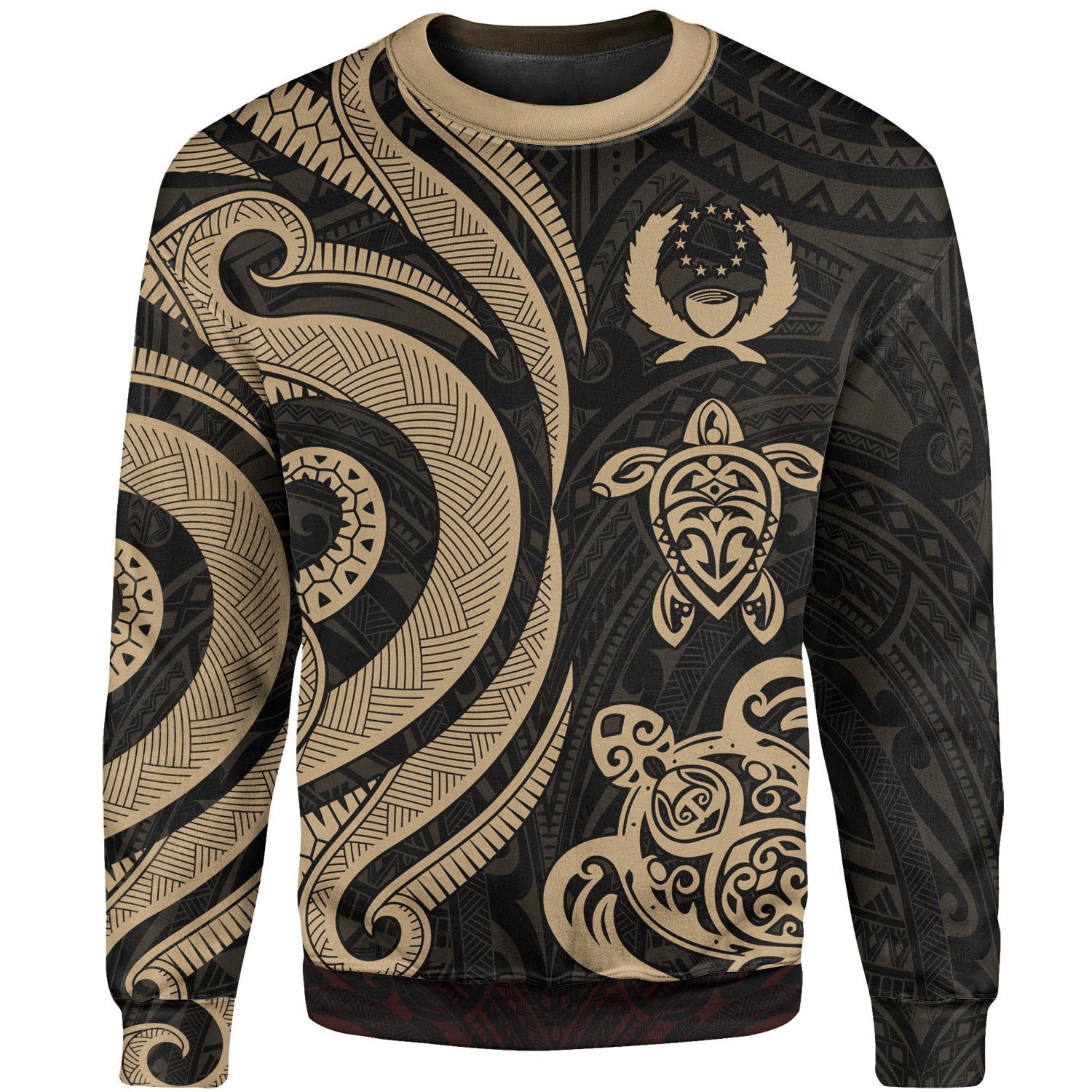 Pohnpei Sweater - Gold Tentacle Turtle Unisex Gold - Polynesian Pride