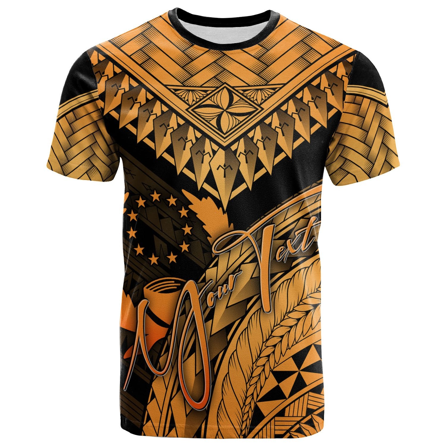 Pohnpei Custom T Shirt Gold Polynesian Necklace and Lauhala Unisex Art - Polynesian Pride