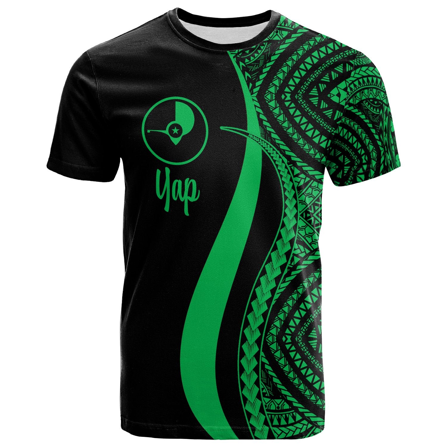 Yap T Shirt Green Micronesian Tentacle Tribal Pattern Unisex Green - Polynesian Pride