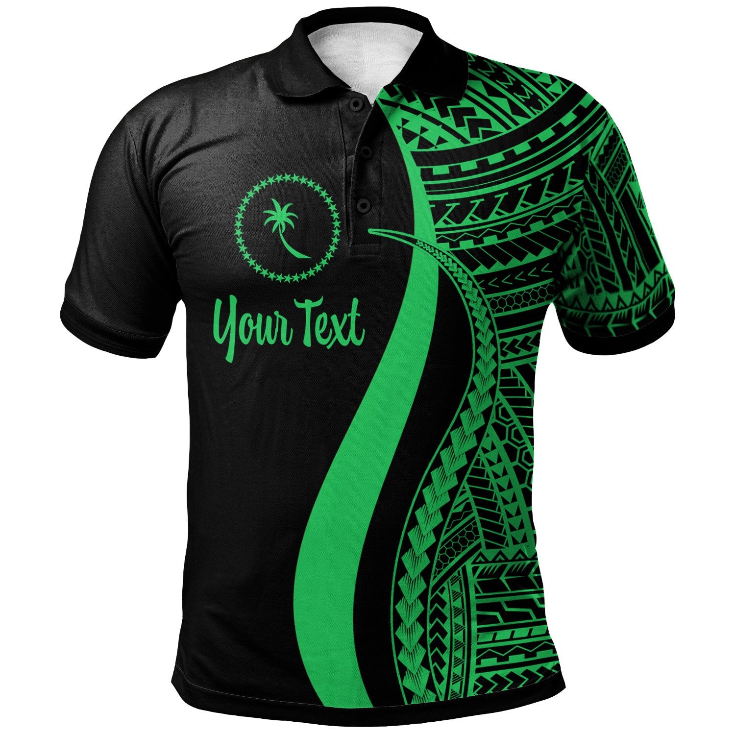 Chuuk Custom Polo Shirt Green Polynesian Tentacle Tribal Pattern Unisex Green - Polynesian Pride