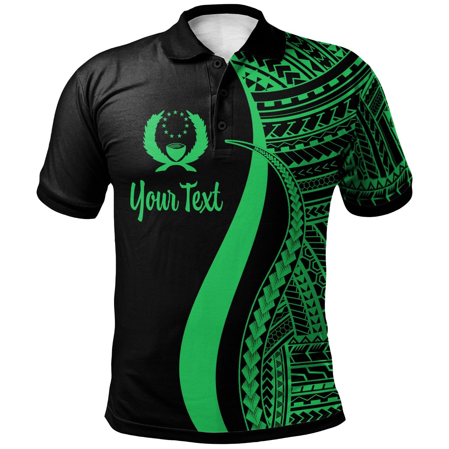 Pohnpei Custom Polo Shirt Green Polynesian Tentacle Tribal Pattern Unisex Green - Polynesian Pride