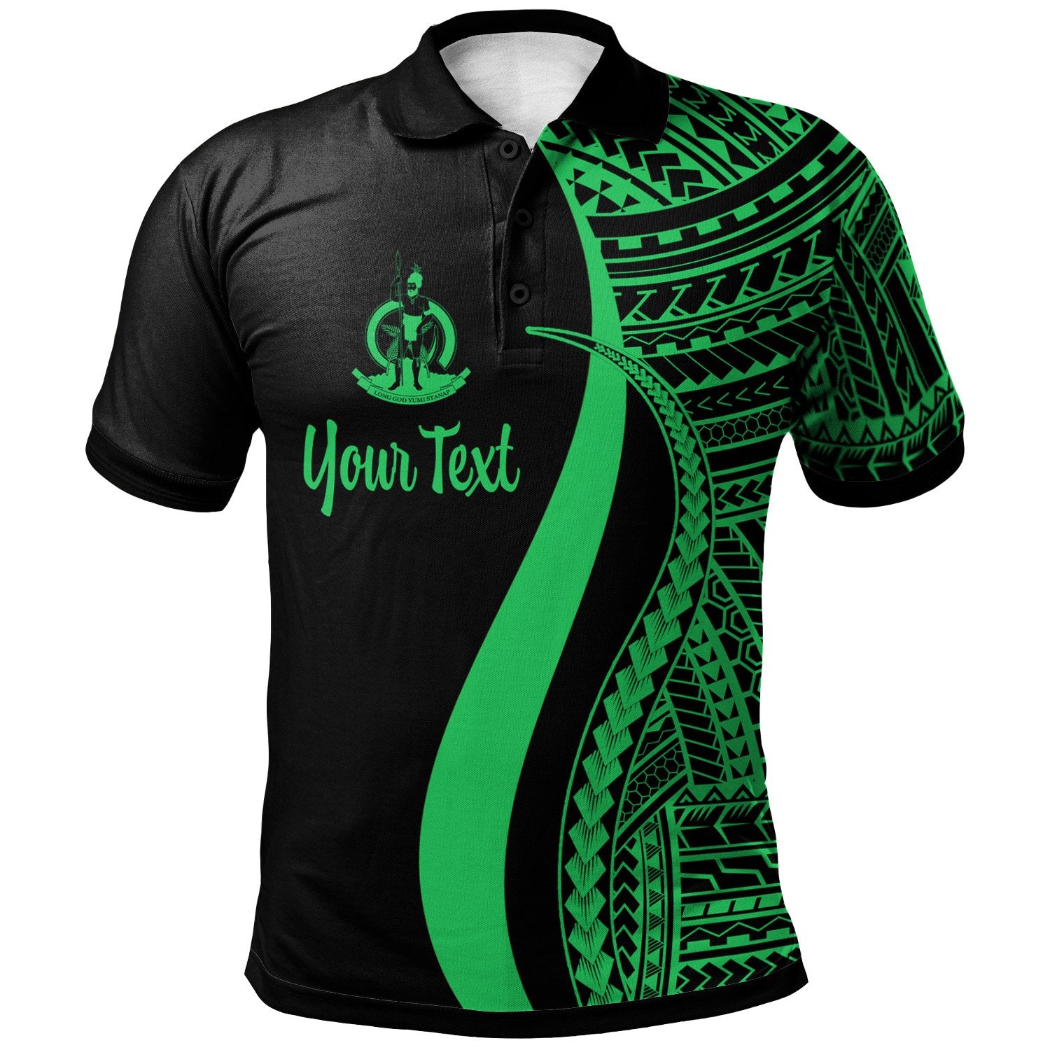 Vanuatu Custom Polo Shirt Green Polynesian Tentacle Tribal Pattern Unisex Green - Polynesian Pride