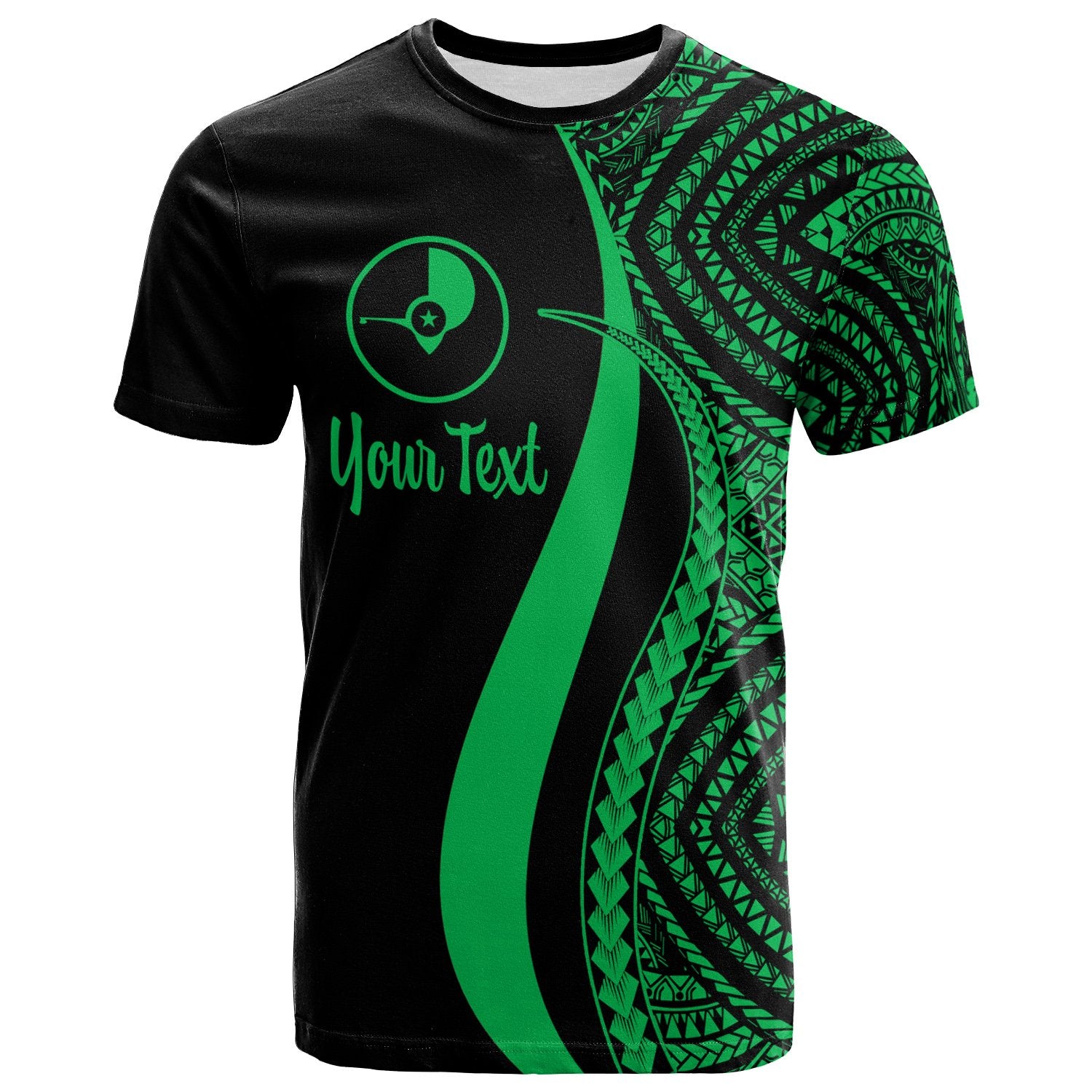 Yap Custom T Shirt Green Micronesian Tentacle Tribal Pattern Unisex Green - Polynesian Pride