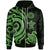 American Samoa Polynesian Zip up Hoodie Green Tentacle Turtle Unisex Green - Polynesian Pride