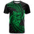 Polynesian Hawaii Custom T Shirt Green Spiral Pattern Hibiscus Unisex GREEN - Polynesian Pride