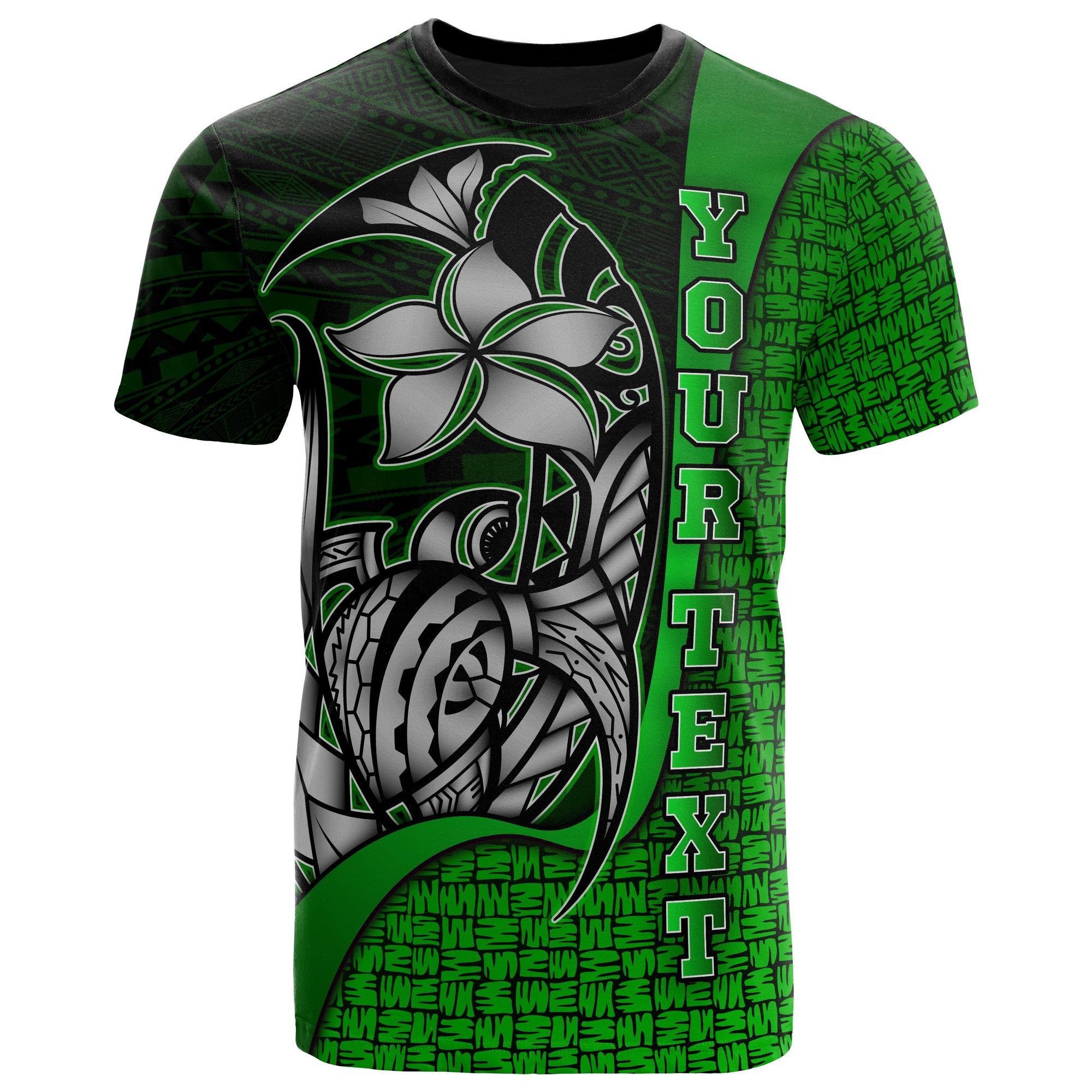 Polynesian Hawaii Custom T Shirt Kanaka Maoli Green Turtle with Hook Unisex GREEN - Polynesian Pride