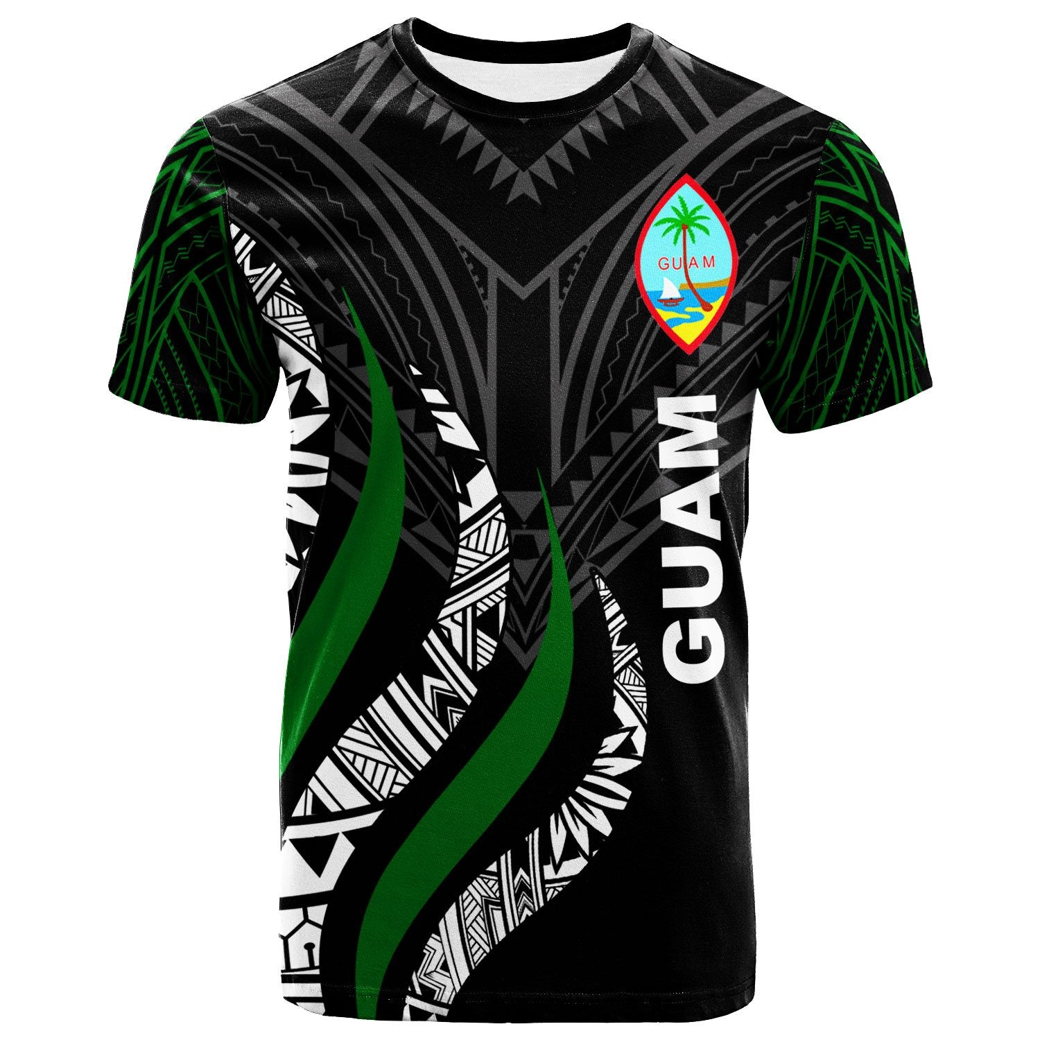 GuamT Shirt Guam Strong Fire Pattern Unisex Black - Polynesian Pride