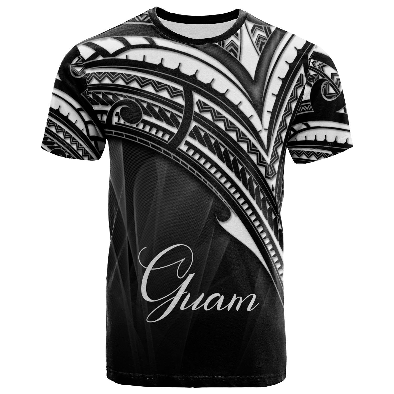 Guam T Shirt Cross Style Unisex Black - Polynesian Pride