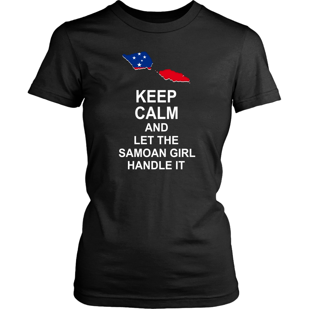 Samoa T Shirt Samoan Flag Keep Calm, Let Samoan Girl Handle It Unisex Navy - Polynesian Pride