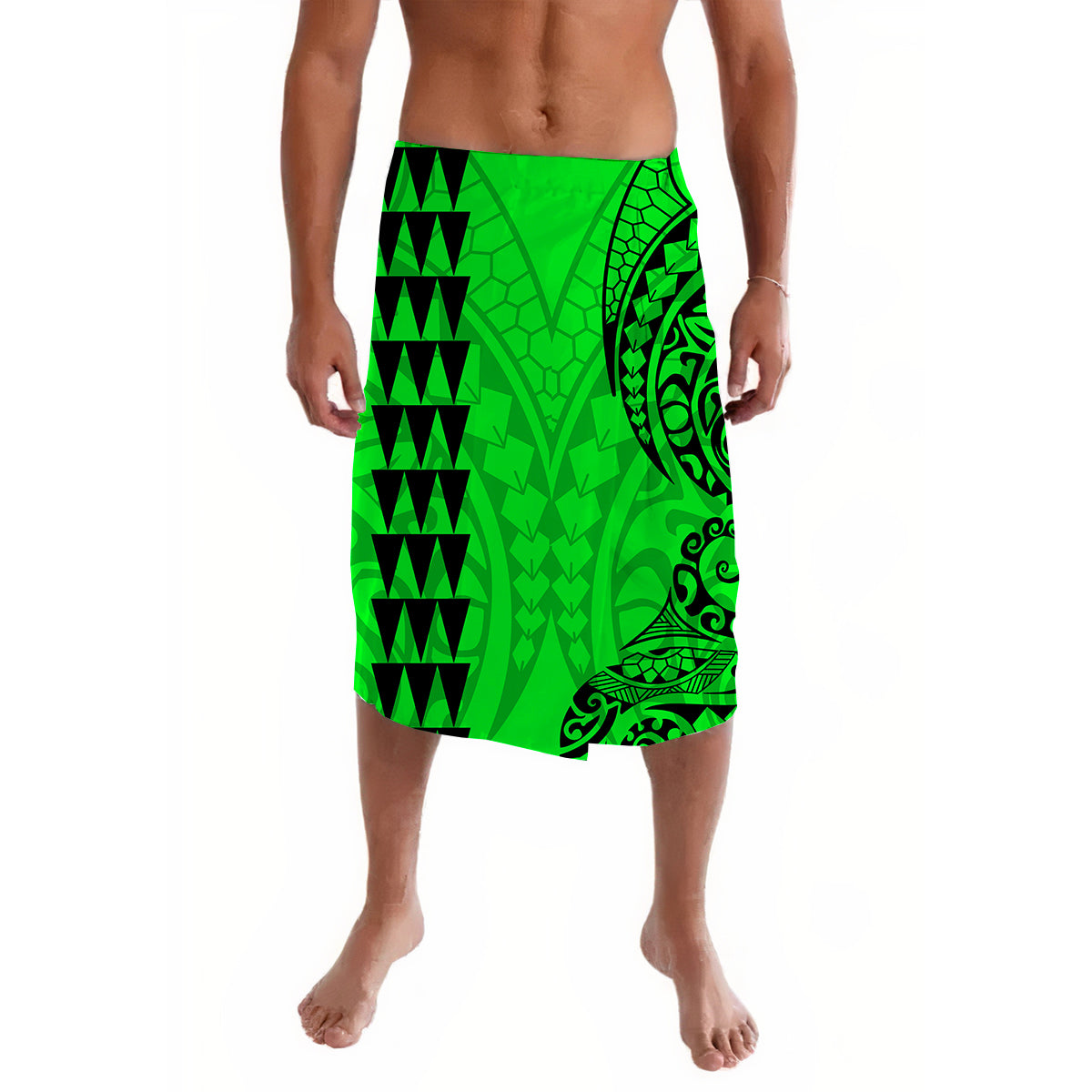 Kakau Polynesian Tribal Green Lavalava LT13 Green - Polynesian Pride