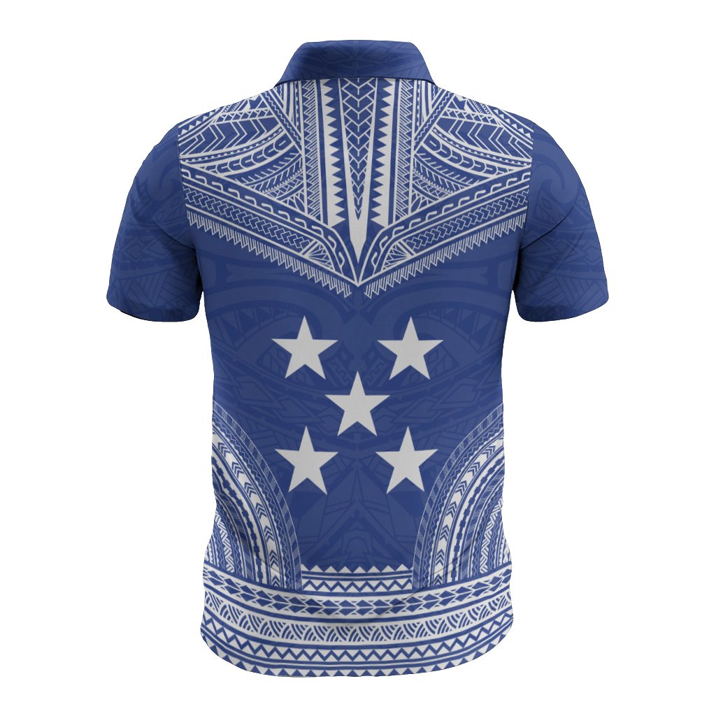 Gambier Islands Polo Shirt Gambier Islands Flag Polynesian Chief Tattoo Flag Version - Polynesian Pride