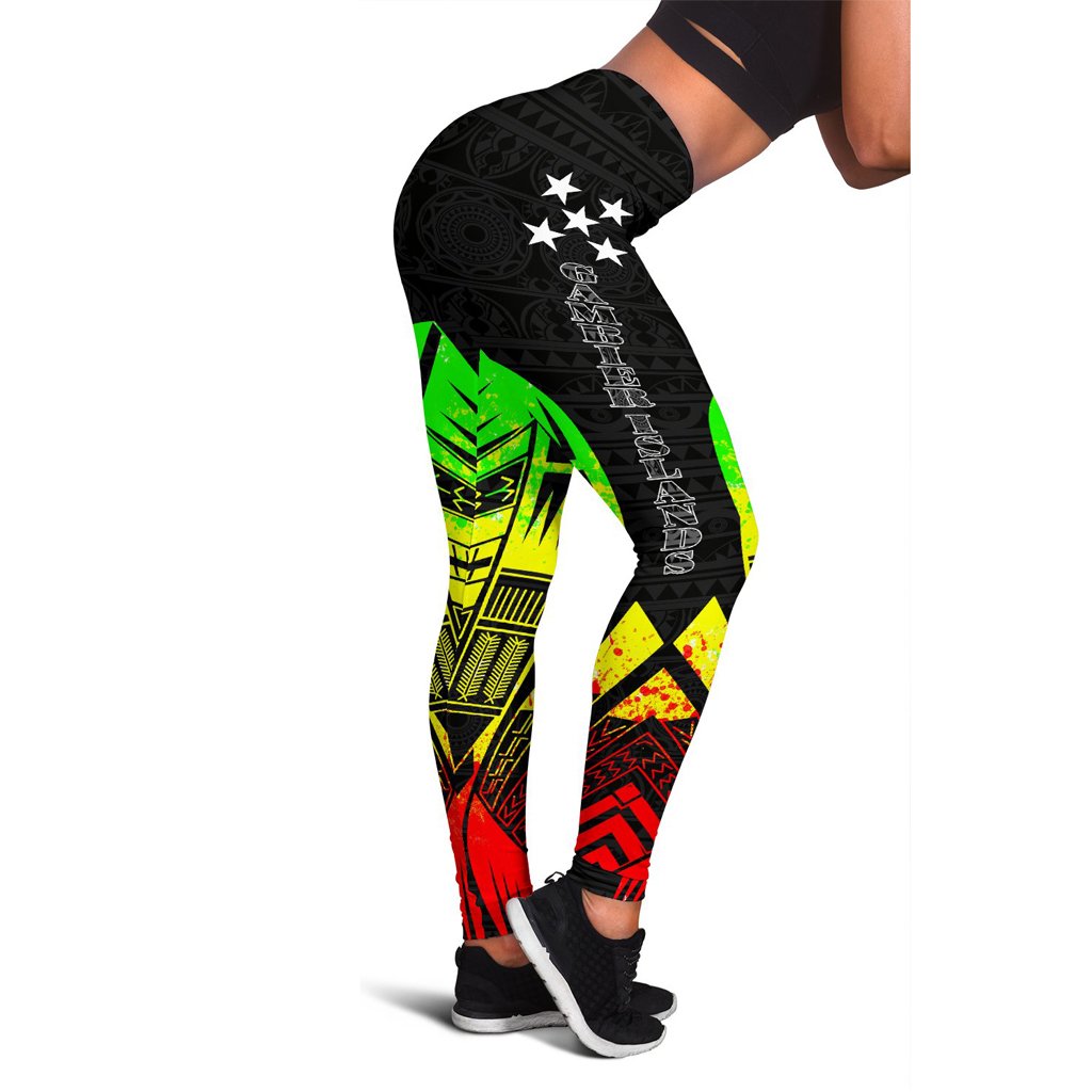 Gambier Islands Polynesian Leggings - Polynesian Tattoo Reggae Version Reggae - Polynesian Pride