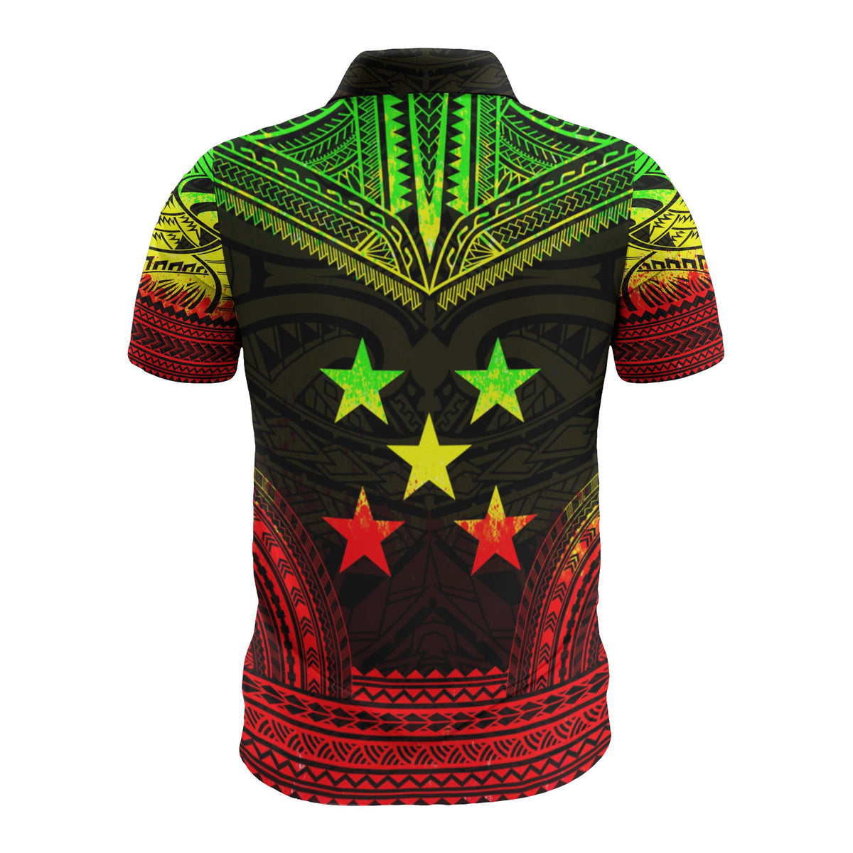 Gambier Islands Custom Polo Shirt Gambier Islands Flag Polynesian Chief Tattoo Reggae Version - Polynesian Pride