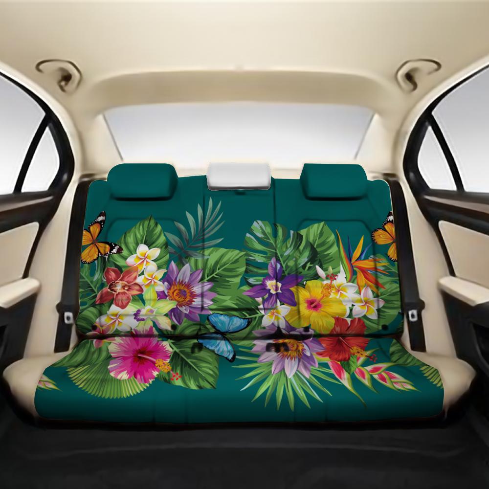 Garden Flower Back Seat Cover AH One Size Black Back Car Seat Covers - Polynesian Pride