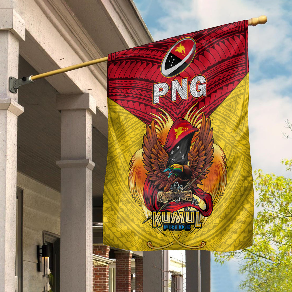 Papua New Guinea Rugby Kumul Pride Flag - LT2 House Flag - Polynesian Pride