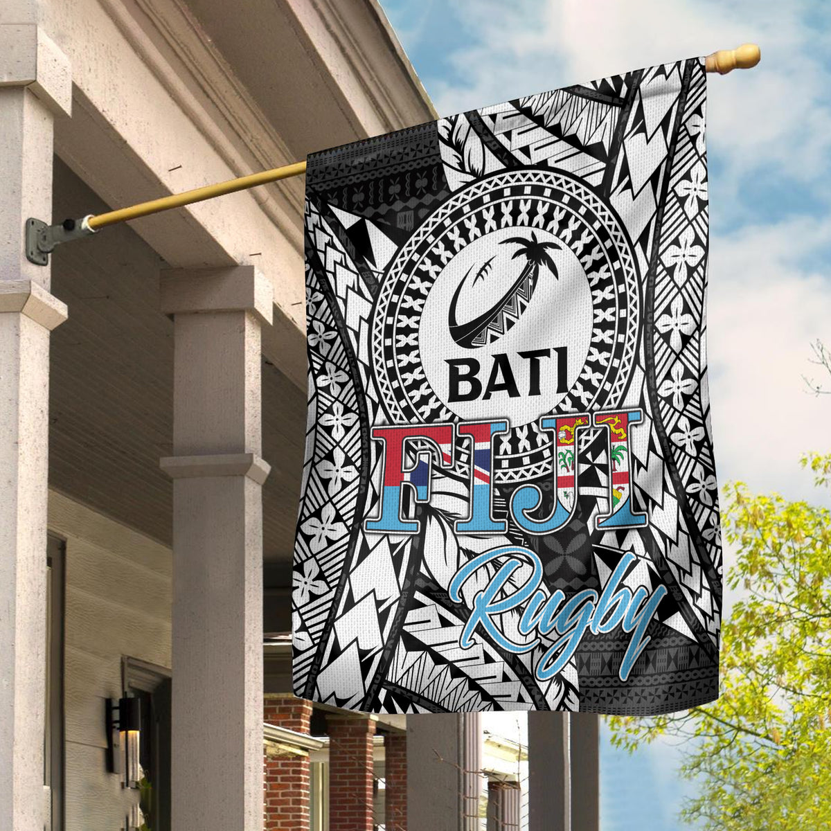 Fiji Rugby Bati Tapa Pattern Flag - LT2 House Flag - Polynesian Pride