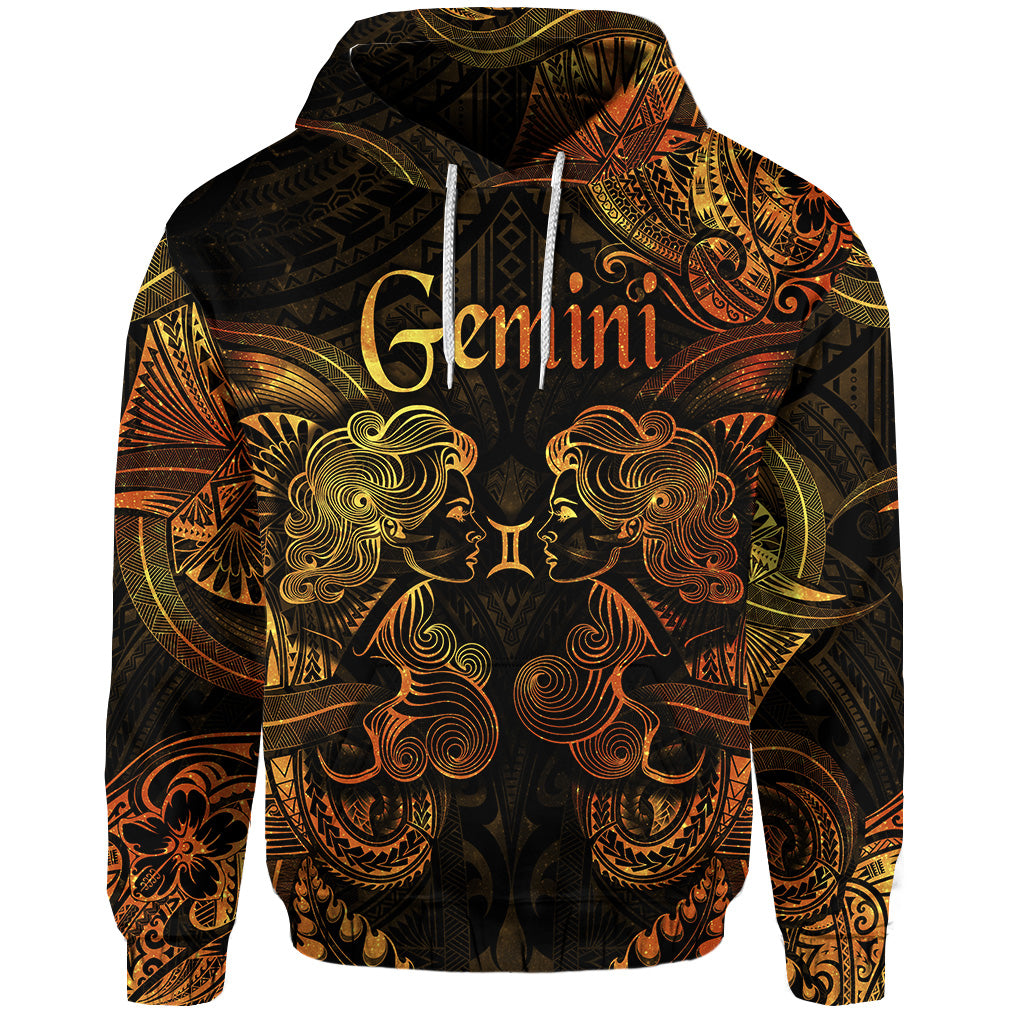 Custom Gemini Zodiac Polynesian Hoodie Unique Style Gold LT8 - Polynesian Pride