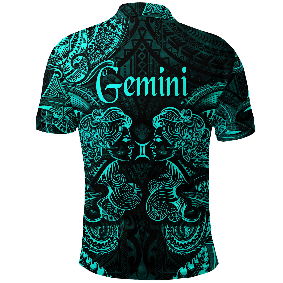 Gemini Zodiac Polynesian Polo Shirt Unique Style Turquoise LT8 - Polynesian Pride
