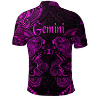 Gemini Zodiac Polynesian Polo Shirt Unique Style Pink LT8 - Polynesian Pride
