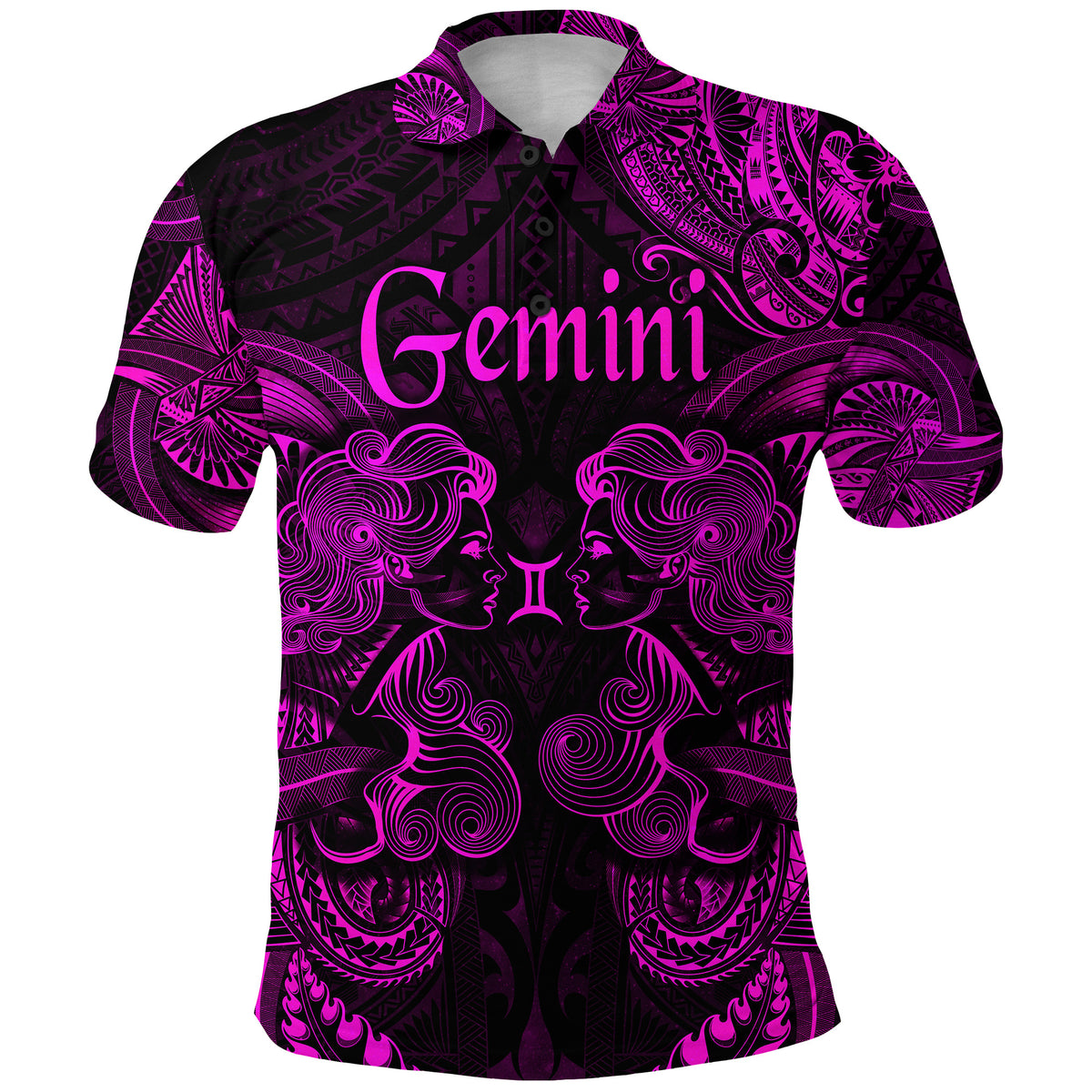 Gemini Zodiac Polynesian Polo Shirt Unique Style Pink LT8 - Polynesian Pride
