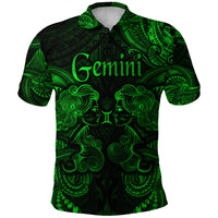 Gemini Zodiac Polynesian Polo Shirt Unique Style Green LT8 - Polynesian Pride