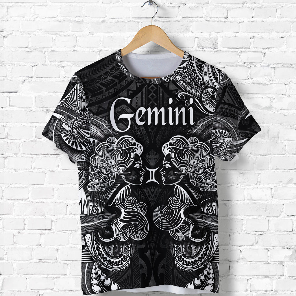 Gemini Zodiac Polynesian T Shirt Unique Style Black LT8 - Polynesian Pride