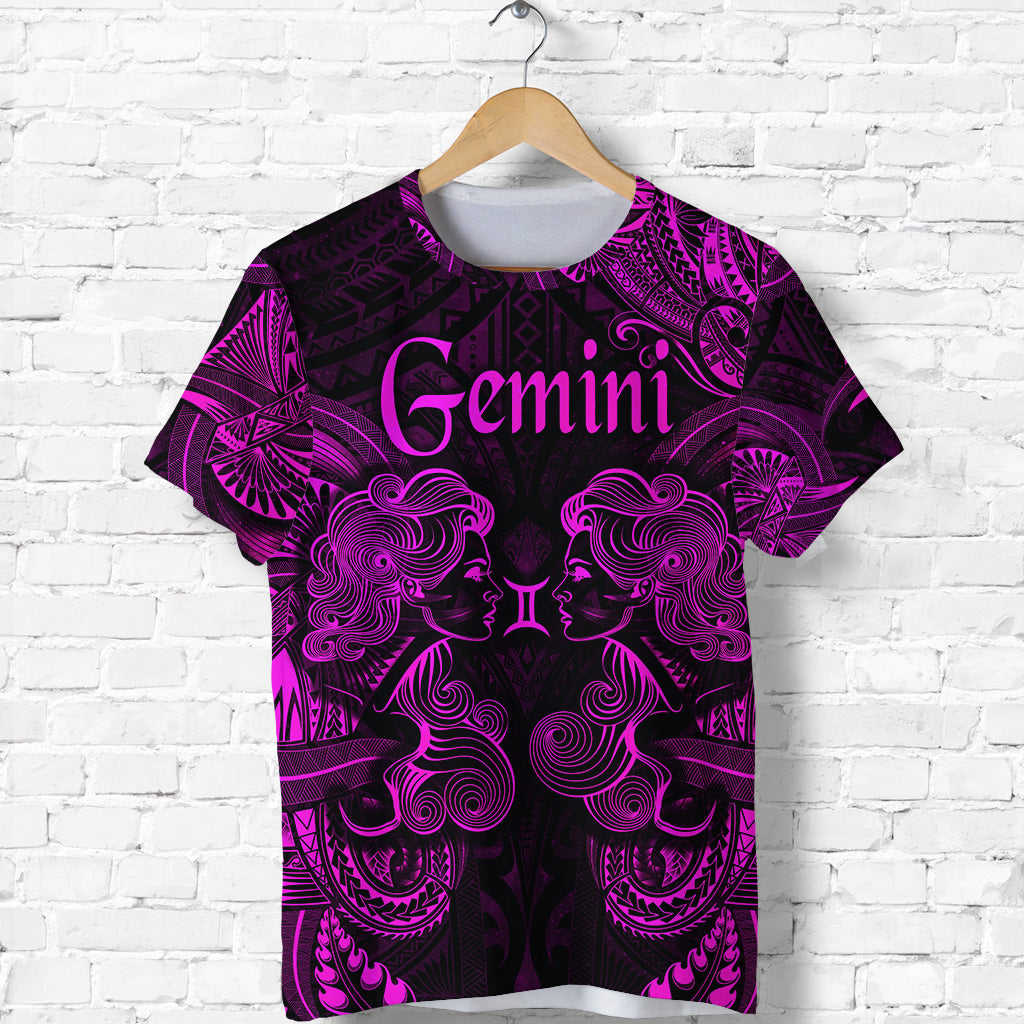 Custom Gemini Zodiac Polynesian T Shirt Unique Style Pink LT8 - Polynesian Pride