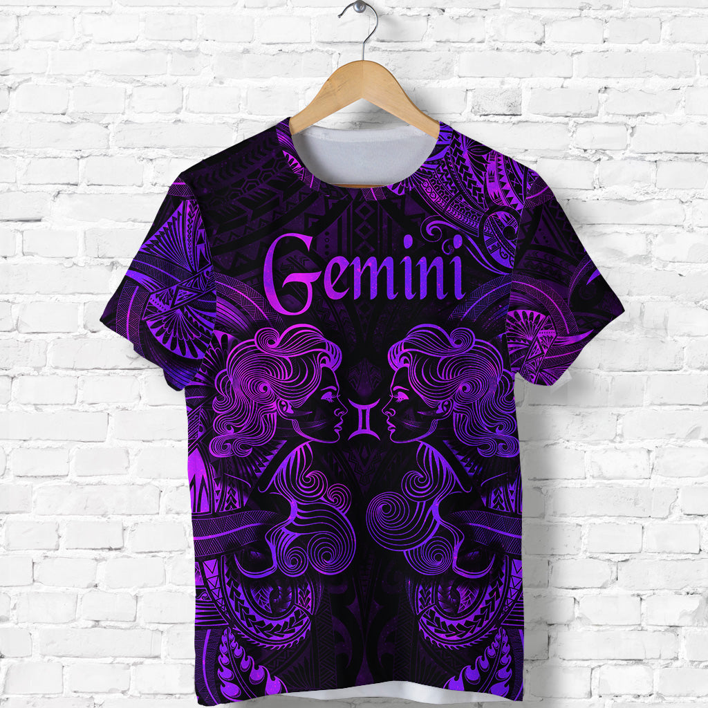 Custom Gemini Zodiac Polynesian T Shirt Unique Style Purple LT8 - Polynesian Pride