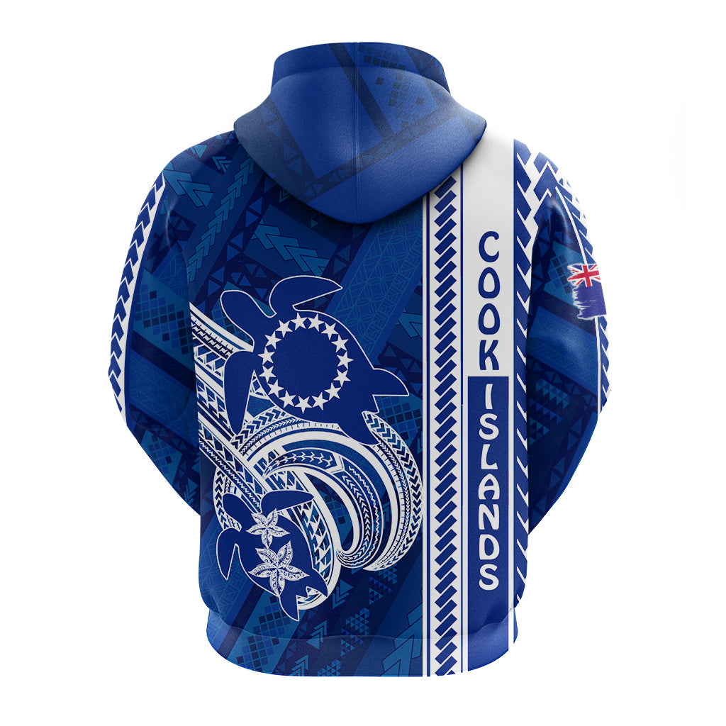 Cook Islands Turtle With Polynesian Geometrical Pattern Zip up Hoodie LT7 - Polynesian Pride