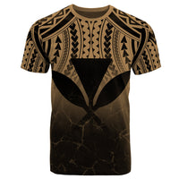 Hawaii Polynesian Kanaka Map Eruption T Shirt Roman Style Gold - Polynesian Pride