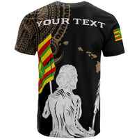Personalized Hawaii Kanaka Map Polynesian Warrior Ikaika Unisex T Shirt William Style Gold - Polynesian Pride