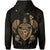 Polynesian Kakau Turtle Ohana Map of Hawaii Zip Hoodie Gold - Polynesian Pride