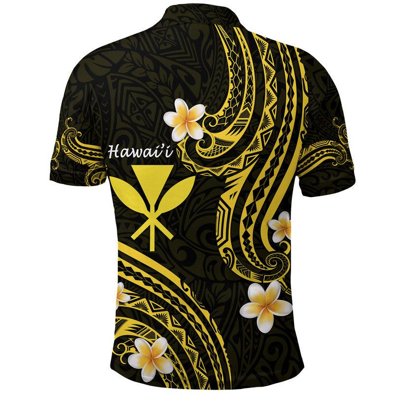 Hawaii Polo Shirt Gold Polynesian Line Style LT9 - Polynesian Pride