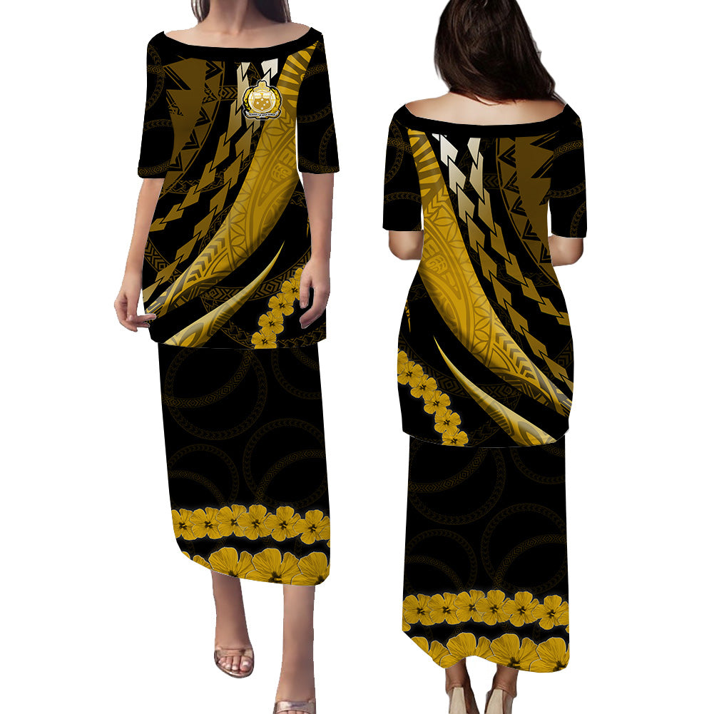 Samoa Puletasi Dress Artsy Gold Style LT9 - Polynesian Pride