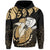 Hawaii Polynesian Aumakua Hammerhead Shark Hoodie Zip Cloud Style Gold - Polynesian Pride
