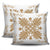 Hawaiian Quilt Maui Plant And Hibiscus Pattern Pillow Covers - Gold White - AH - Polynesian Pride