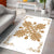 Hawaiian Quilt Maui Plant And Hibiscus Pattern Area Rug - Gold White - AH - Polynesian Pride