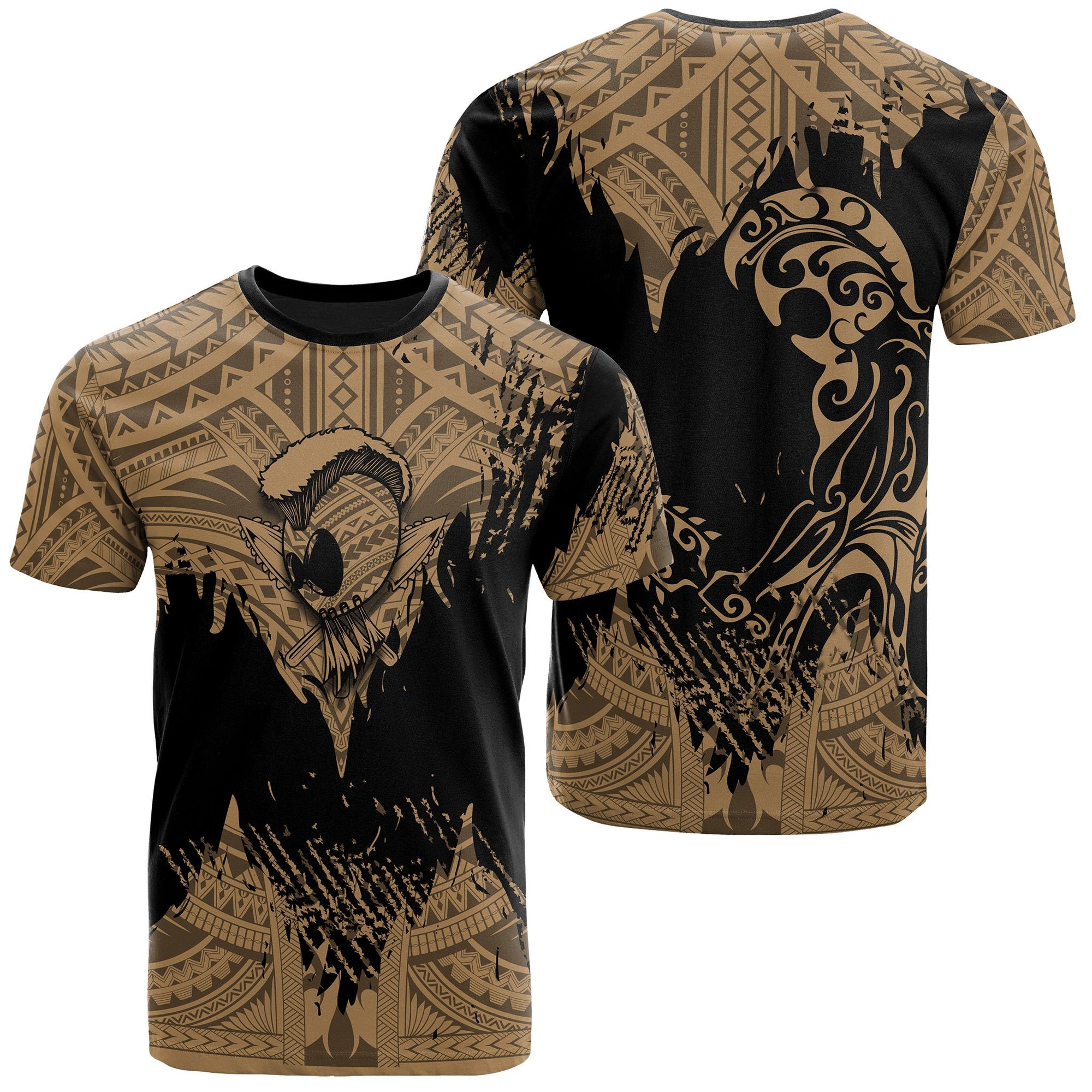 Hawaii Polynesian Warrior Ikaika T Shirt Benjamin Style Gold Unisex Gold - Polynesian Pride