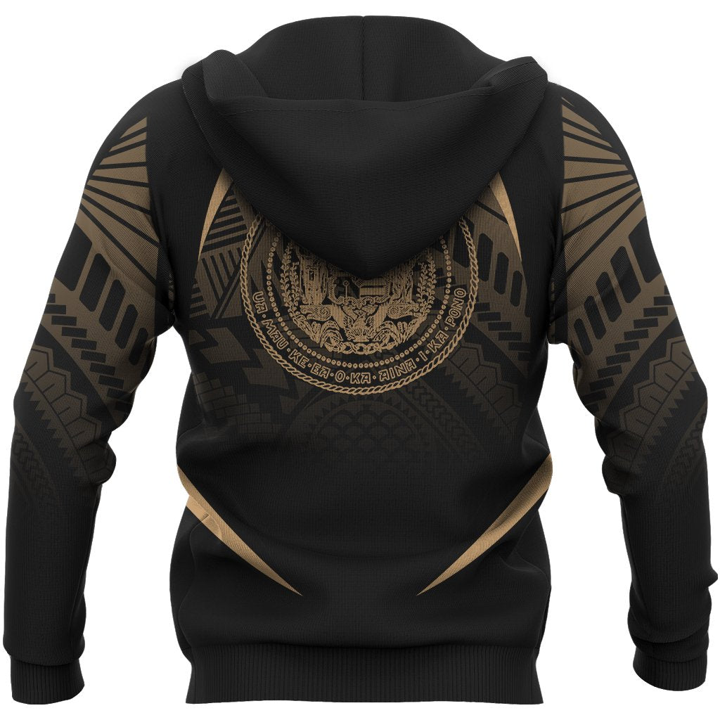 Hawaii Polynesian Zipper Hoodie Gold The Face Style - Polynesian Pride