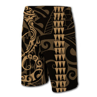 Hawaii Kakau Polynesian Kanaka Board Shorts - Gold - Snapy Style - Polynesian Pride