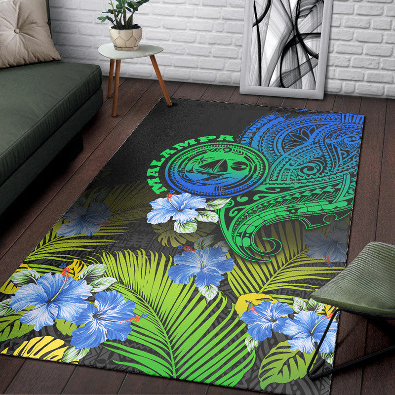 Vanuatu Malampa Province Area Rug Hibiscus Tribal Polynesian Tattoo Ver Gradient LT9 Gradient - Polynesian Pride