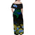 Vanuatu Malampa Province Women Off Shoulder Long Dress Hibiscus Tribal Polynesian Tattoo Ver Gradient LT9 - Polynesian Pride