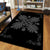 Hawaiian Quilt Maui Plant And Hibiscus Pattern Area Rug - Gray Black - AH - Polynesian Pride