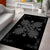 Hawaiian Quilt Maui Plant And Hibiscus Pattern Area Rug - Gray Black - AH - Polynesian Pride