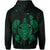 Polynesian Kakau Turtle Ohana Map of Hawaii Zip Hoodie Green - Polynesian Pride