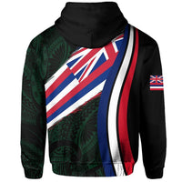 Hawaii Flag Polynesian Hoodie Zip Green Ten Style - Polynesian Pride